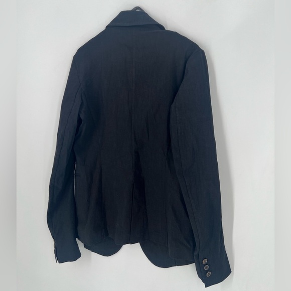 Uma Wang Rare Single Breasted Tailored Linen Blend Blazer Jacket In Black - Picture 9 of 9